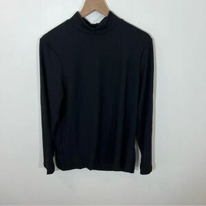 NWOT Denim & Co. Rib Mock Neck Long Sleeve Top | Size L